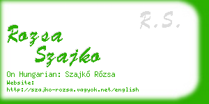rozsa szajko business card